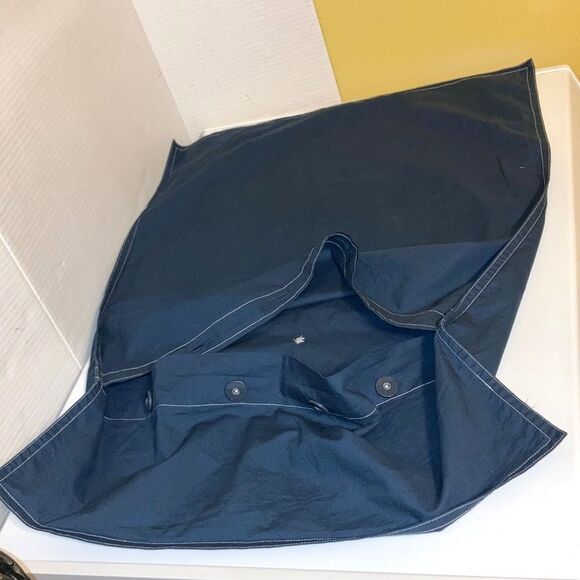 WEST ELM Navy Blue White Embroidered Stitching Nautical Pillow Sham Standard - Picture 4 of 8